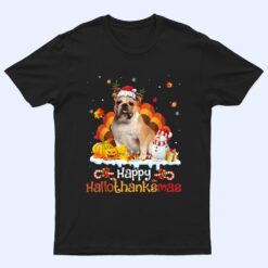 HalloThanksMas Halloween Thanksgiving Christmas Bulldog Ver 2 T Shirt