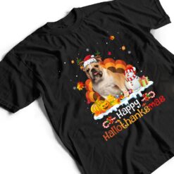 HalloThanksMas Halloween Thanksgiving Christmas Bulldog Ver 2 T Shirt - Dream Art Europa