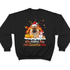 HalloThanksMas Halloween Thanksgiving Christmas Chowchow Dog T Shirt - Dream Art Europa