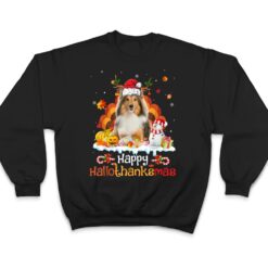 HalloThanksMas Halloween Thanksgiving Christmas Sheepdog Ver 1 T Shirt - Dream Art Europa