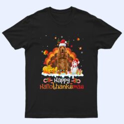 HalloThanksMas Halloween Thanksgiving Christmas Spaniel Dog T Shirt