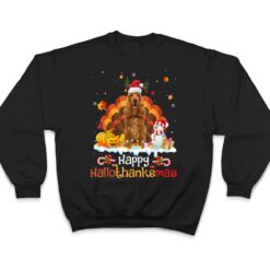 HalloThanksMas Halloween Thanksgiving Christmas Spaniel Dog T Shirt - Dream Art Europa