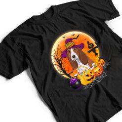 Halloween Basset Hound Dog Moon With Pumpkin Funny Gifts T Shirt - Dream Art Europa