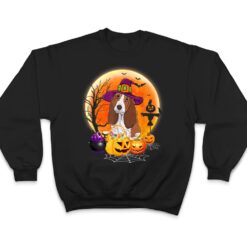 Halloween Basset Hound Dog Moon With Pumpkin Funny Gifts T Shirt - Dream Art Europa