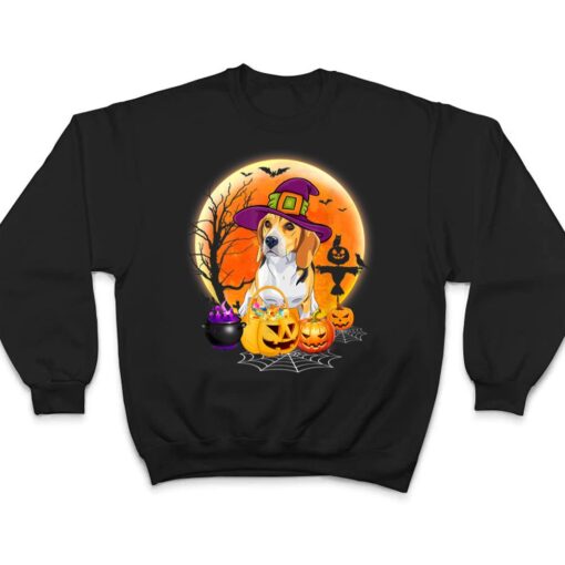 Halloween Beagle Dog Moon With Pumpkin T Shirt