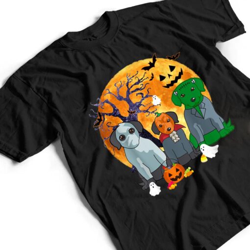 Halloween Black Lab Dog Zombie Jack O Lantern Pumpkin T Shirt