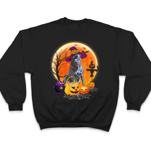 Halloween Cane Corso Dog Moon With Pumpkin Funny Gifts T Shirt