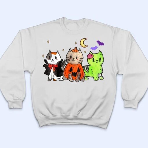 Halloween Cats Anime Cat Kawaii Neko Pumpkin Cat Lover Witch_4 T Shirt