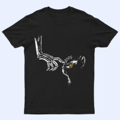 Halloween Cute Skeleton Hand Black Cat Boop Nose Cat Lover T Shirt