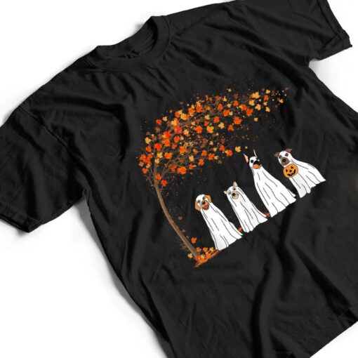 Halloween Ghost Dog Retro Spooky Season Thanksgiving T Shirt