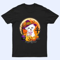 Halloween Havanese Dog Moon With Pumpkin Funny Gifts T Shirt