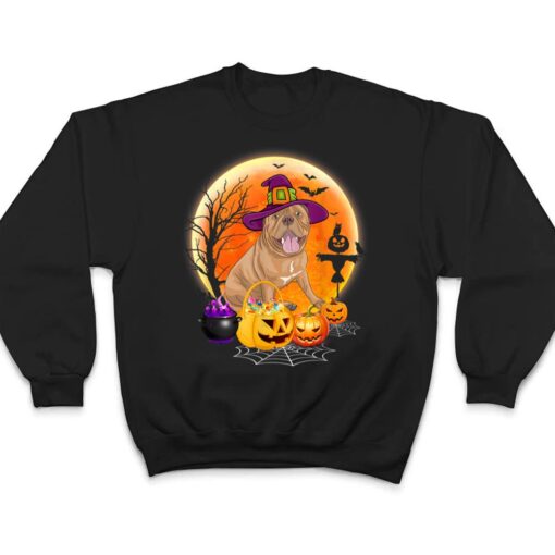 Halloween Mastiff Dog Moon With Pumpkin Funny Gifts T Shirt