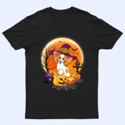 Halloween Papillon Dog Moon With Pumpkin Funny Gifts T Shirt