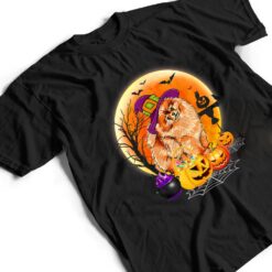 Halloween Pomeranian Dog Moon With Pumpkin Funny Gifts T Shirt - Dream Art Europa