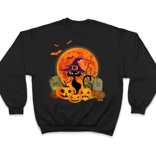 Halloween Scary Black Cat Funny Halloween Costume T Shirt