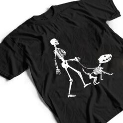 Halloween Skeleton Dog Lover Funny Dog Walking T Shirt - Dream Art Europa