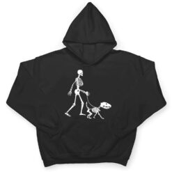 Halloween Skeleton Dog Lover Funny Dog Walking T Shirt - Dream Art Europa