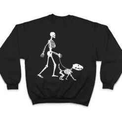 Halloween Skeleton Dog Lover Funny Dog Walking T Shirt - Dream Art Europa