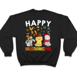 Halloween Thanksgiving Christmas Happy HalloThanksMas Cats T Shirt - Dream Art Europa