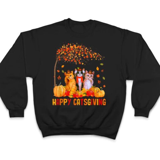 Happy Catsgiving Cute Thanksgiving Cat Lovers Cat T Shirt