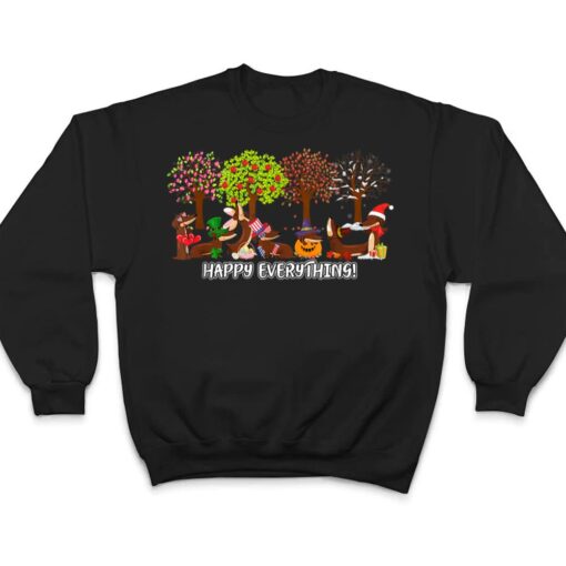 Happy Everything Dachshund Seasons All Year Tree Dog Lover T Shirt