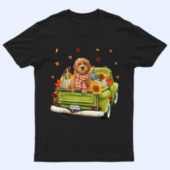 Happy Fall Y'all Goldendoodle Dog On Truck Pumpkin Fall T Shirt