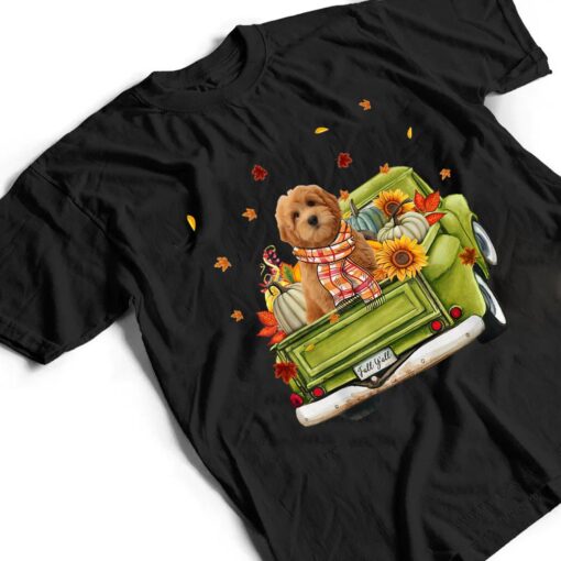 Happy Fall Y'all Goldendoodle Dog On Truck Pumpkin Fall T Shirt