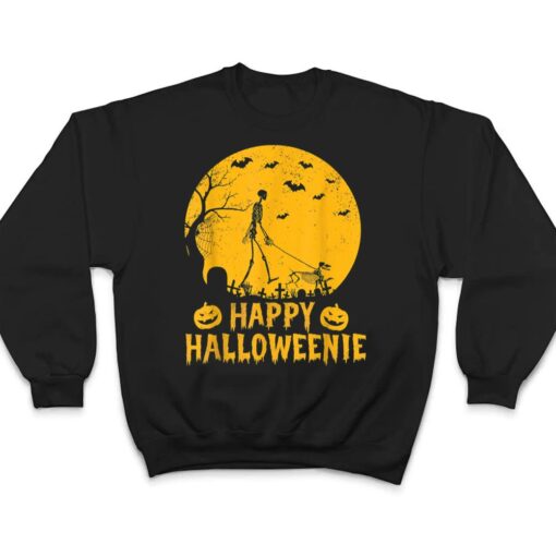 Happy Hallo-Weenie Dachshund Dog Halloween Skeleton Wiener T Shirt