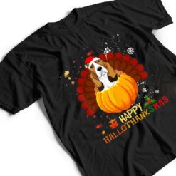 Happy Hallothanksmas Basset Hound Dog Halloween Xmas T Shirt - Dream Art Europa