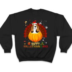 Happy Hallothanksmas Basset Hound Dog Halloween Xmas T Shirt - Dream Art Europa