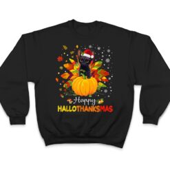 Happy Hallothanksmas Cat Halloween Thanksgiving Christmas T Shirt - Dream Art Europa