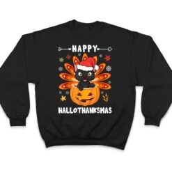 Happy Hallothanksmas Cat Turkey Cat Thanksgiving Christmas T Shirt - Dream Art Europa