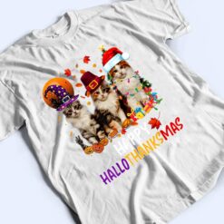 Happy Hallothanksmas Cats Lover Halloween Merry Christmas T Shirt - Dream Art Europa