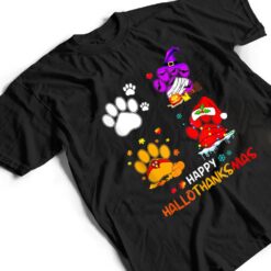 Happy Hallothanksmas Cute Paw Dogs And Pumpkin Turkey T Shirt - Dream Art Europa