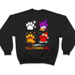 Happy Hallothanksmas Cute Paw Dogs And Pumpkin Turkey T Shirt - Dream Art Europa