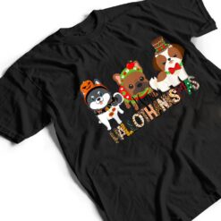 Happy Hallothanksmas Dogs Halloween Thanksgiving Christmas T Shirt - Dream Art Europa