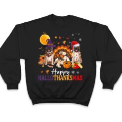 Happy Hallothanksmas Pug Dog Halloween Thanksgiving Xmas T Shirt - Dream Art Europa