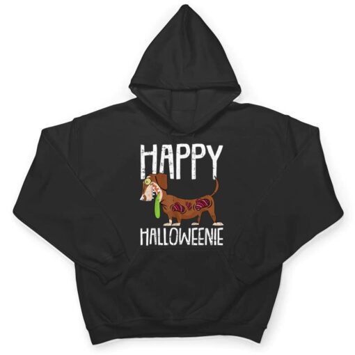 Happy Halloweenie Lazy Halloween Costume Zombie Dachshund T Shirt