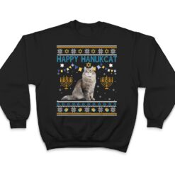 Happy Hanukcat Ugly Hanukkah Sweater Cat Chanukah Jewish T Shirt - Dream Art Europa