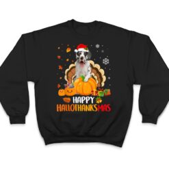 Harlequin Great Dane Dog Halloween Xmas Happy Hallothanksmas T Shirt - Dream Art Europa