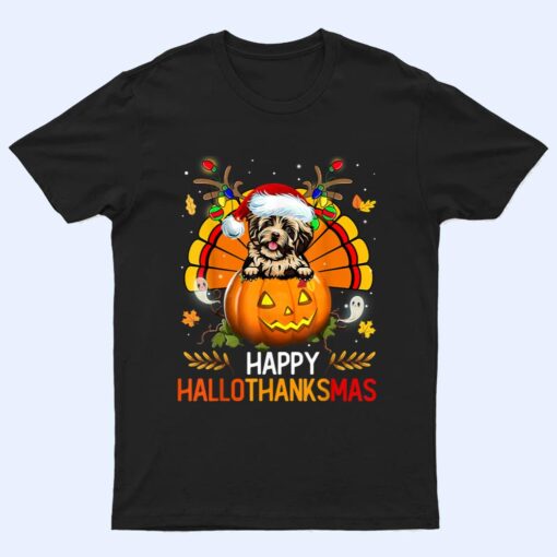 Havanese Dog Happy Hallothanksmas Halloween Christmas T Shirt