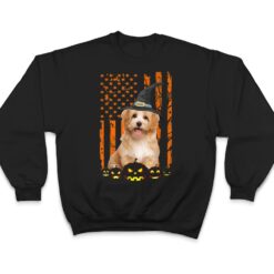 Havanese Dog Pumpkin American Flag Vintage Halloween Witch T Shirt - Dream Art Europa