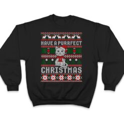 Have A Purrfect Christmas Cat Funny Pajama Ugly Sweater T Shirt - Dream Art Europa