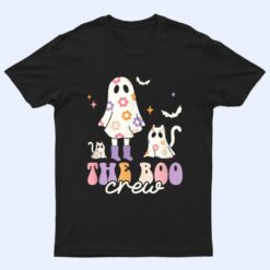 He Boo Crew Spooky Season Ghost Cat Halloween Groovy Retro T Shirt