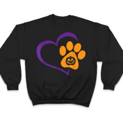 Heart Dog Paw Print Lazy Halloween Costume Pumpkin Puppy T Shirt - Dream Art Europa