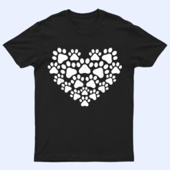 Heart Paw Print Dog & Cat - Cat Mom & Dog Mom Mother's Day T Shirt