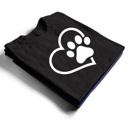 Heart with Paw For Cat or Dog Lovers T Shirt