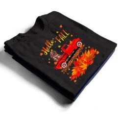 Hello Fall Basset Hound Leaf Autumn Red Truck Dog Lover T Shirt - Dream Art Europa