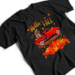 Hello Fall Basset Hound Leaf Autumn Red Truck Dog Lover T Shirt - Dream Art Europa