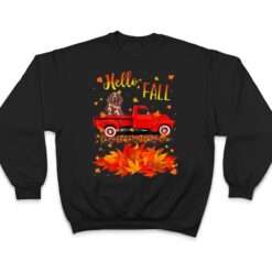 Hello Fall Basset Hound Leaf Autumn Red Truck Dog Lover T Shirt - Dream Art Europa